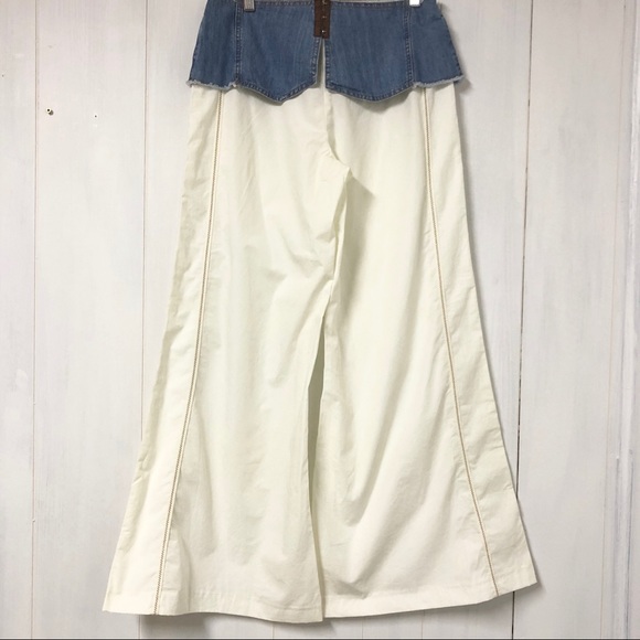 United Colors of Beneton Wide Leg Pants w Denim - Picture 3 of 8